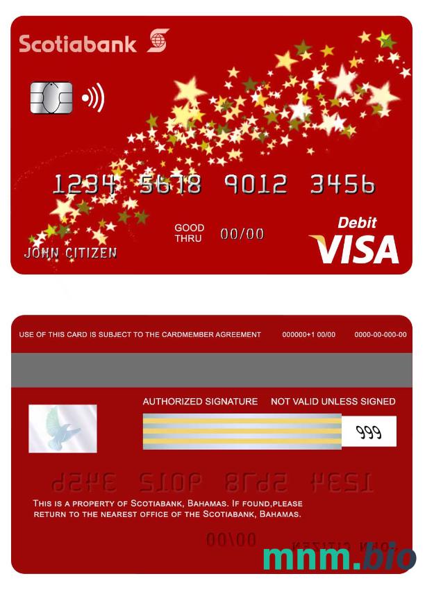 Bahamas Scotia bank visa debet